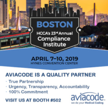 Aviacode is exhibiting at the HCCA's 23rd Annual Compliance Institute
